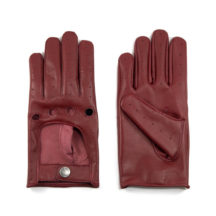 Men Straight To Hell Apparel Gloves | Bullitt - Burgundy Leather Gloves