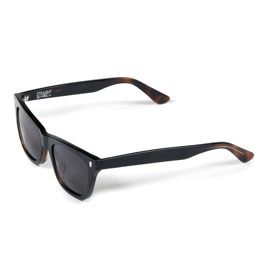 Women Straight To Hell Apparel Sunglasses | Hurricane - Black And Dark Tortoise Sunglasses