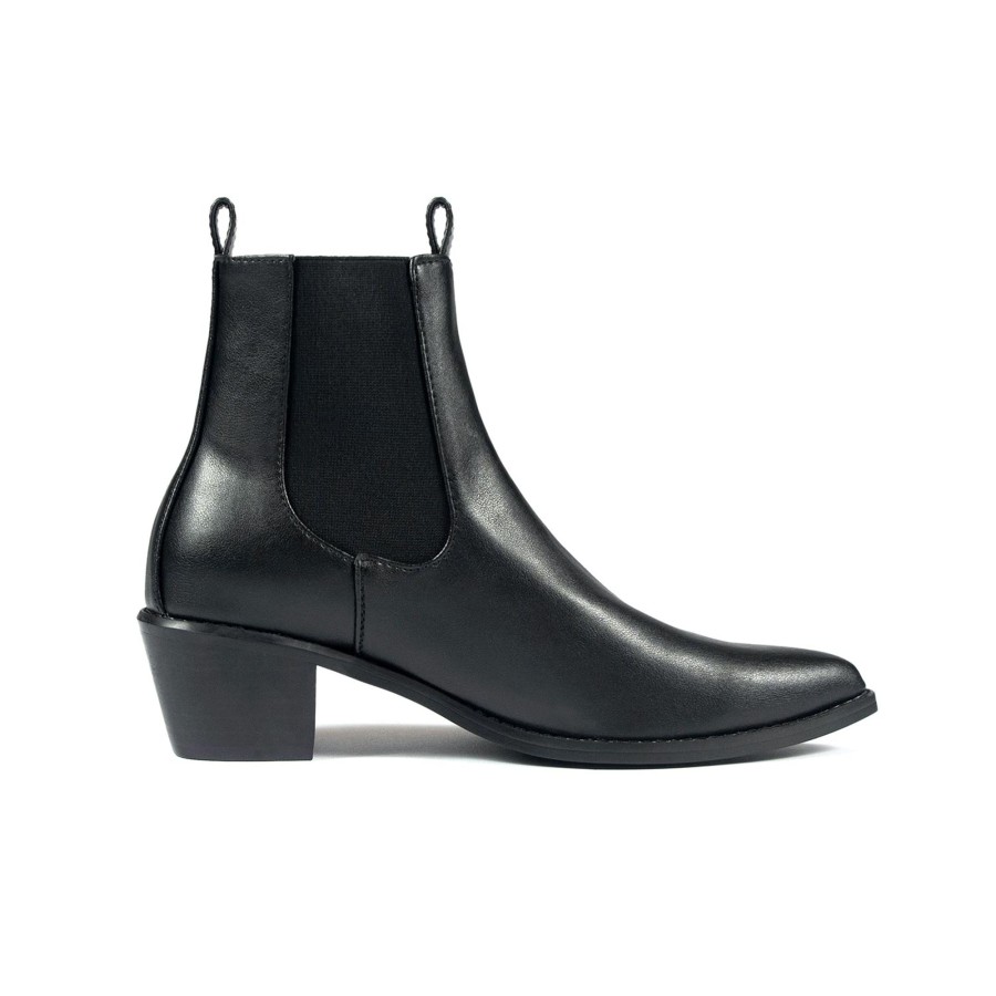 Women Straight To Hell Apparel Boots | Vegan Addison - Black Faux Leather Chelsea Boots (Size 6, 7, 7.5, 8, 8.5, 9, 9.5, 10, 12)