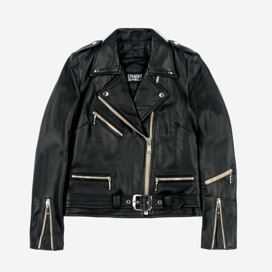 Women Straight To Hell Apparel Leather Jackets | Barracuda - Leather Jacket (Size Xs, S, M, L, Xl, 2Xl, 3Xl, 4Xl, 5Xl)