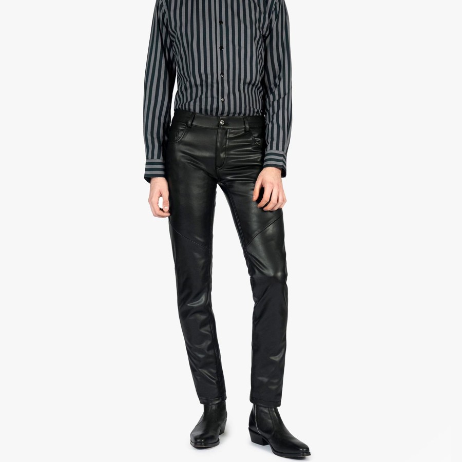 Men Straight To Hell Apparel Pants | Vegan Skinny James - Skinny Fit Faux Leather Pants