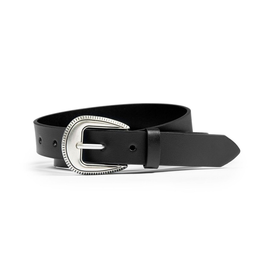 Men Straight To Hell Apparel Belts | Vegan Wyatt - Black Faux Leather Belt