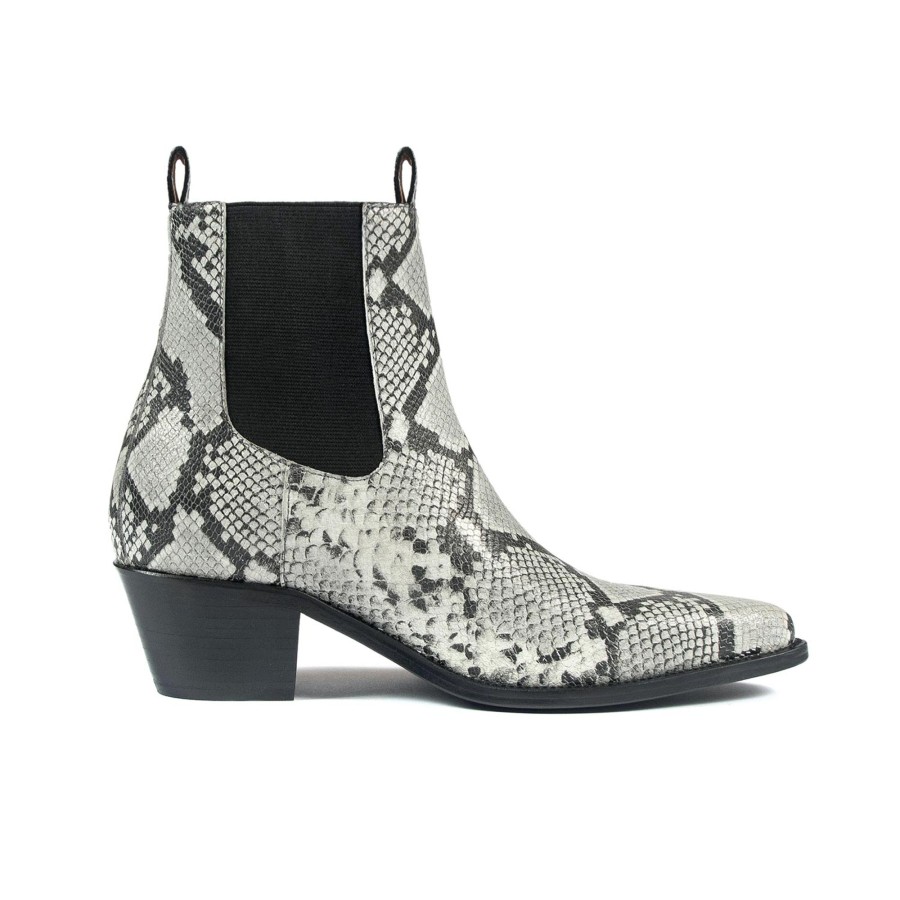 Women Straight To Hell Apparel Boots | Addison - Grey Snakeskin (Size 6, 6.5, 7, 7.5, 8, 8.5, 9.5)