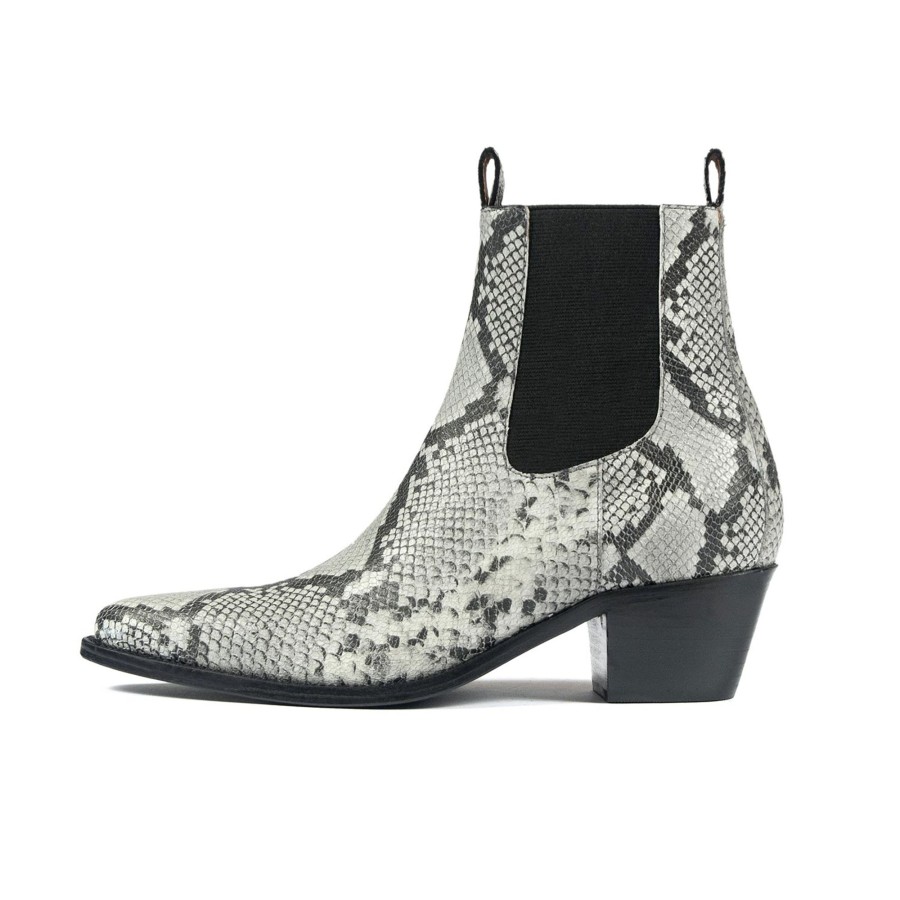 Women Straight To Hell Apparel Boots | Addison - Grey Snakeskin (Size 6, 6.5, 7, 7.5, 8, 8.5, 9.5)