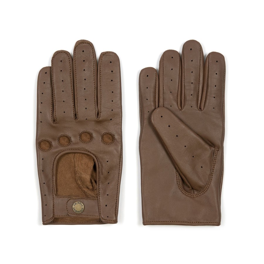 Men Straight To Hell Apparel Gloves | Bullitt - Brown Leather Gloves