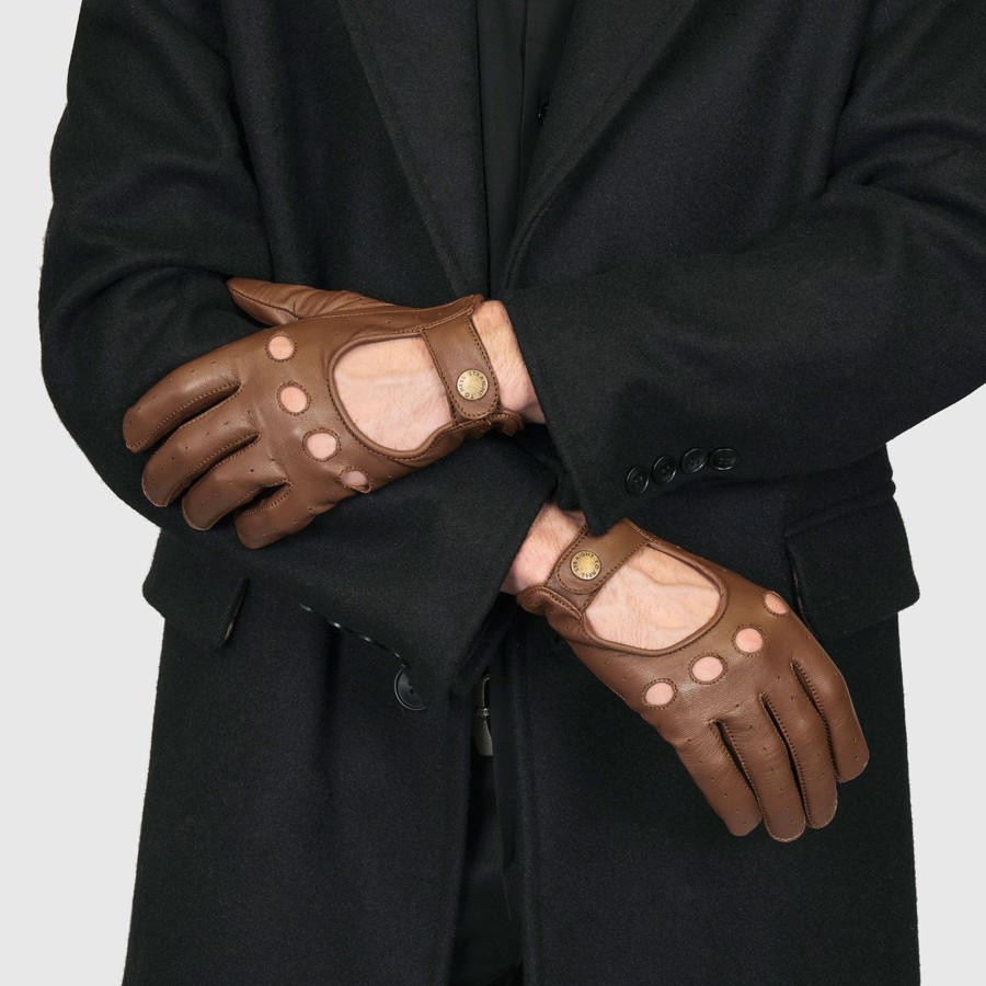 Men Straight To Hell Apparel Gloves | Bullitt - Brown Leather Gloves