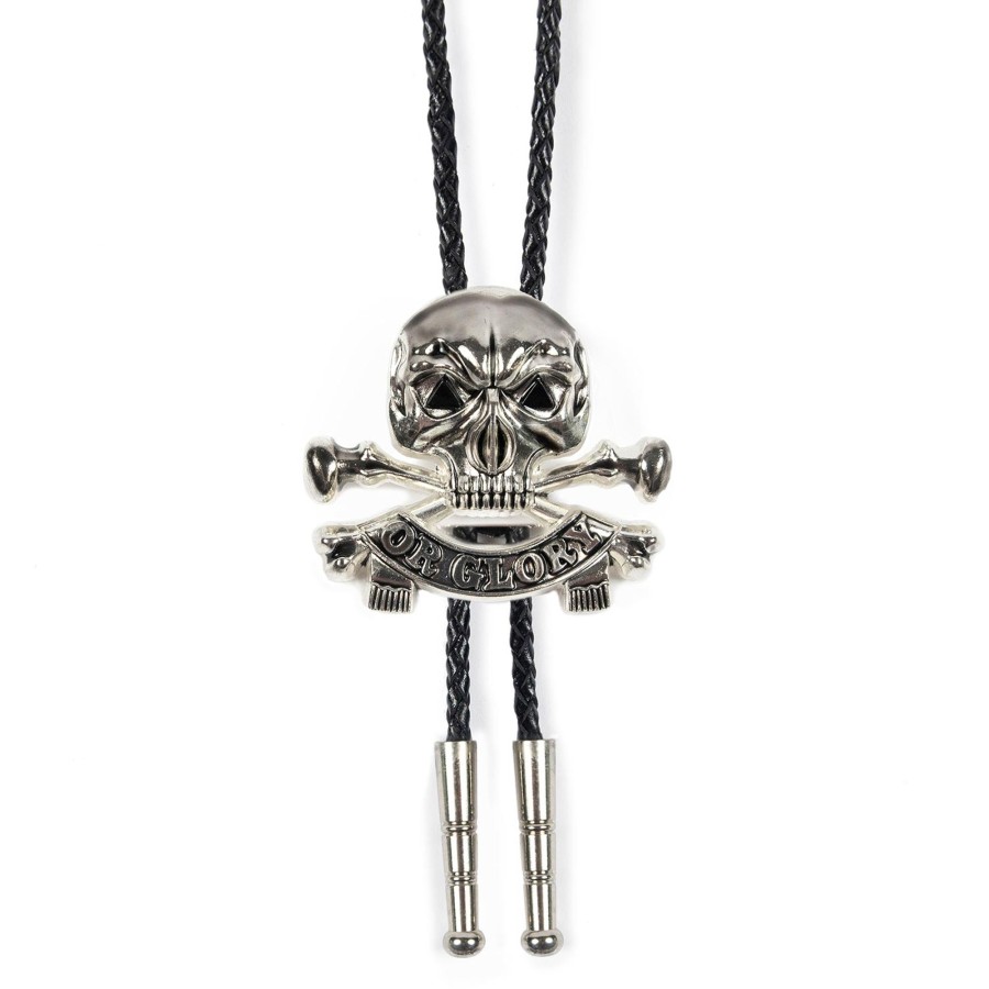 Women Straight To Hell Apparel Jewelry & Ties | Death Or Glory - Bolo Tie With Onyx Eyes