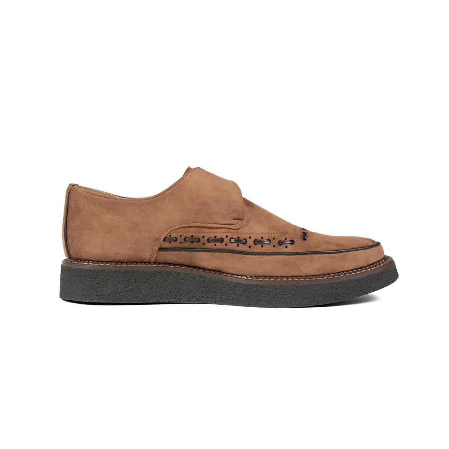 Women Straight To Hell Apparel Vegan | Vegan Memphis - Brown Faux Leather Creepers