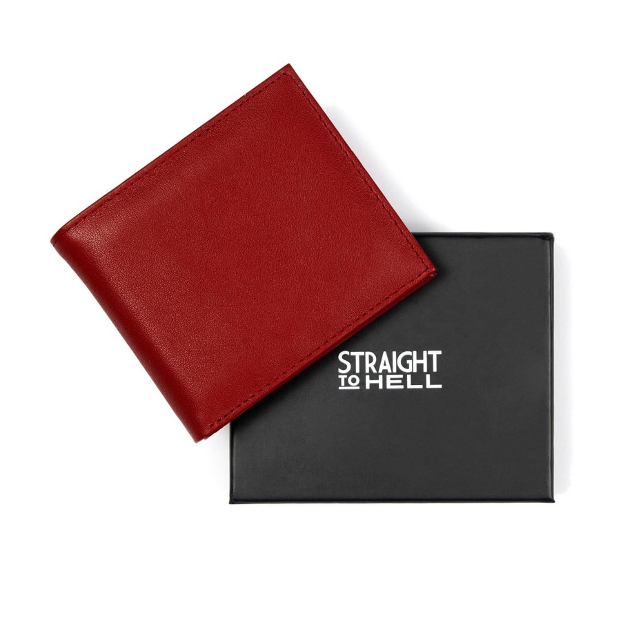 Men Straight To Hell Apparel Wallets | Ellison - Burgundy Leather Billfold Wallet