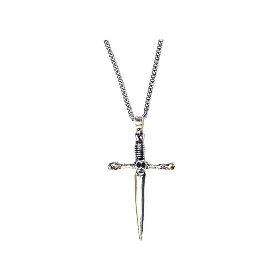 Women Straight To Hell Apparel Jewelry & Ties | Dagger Eyes - Skull And Dagger Necklace