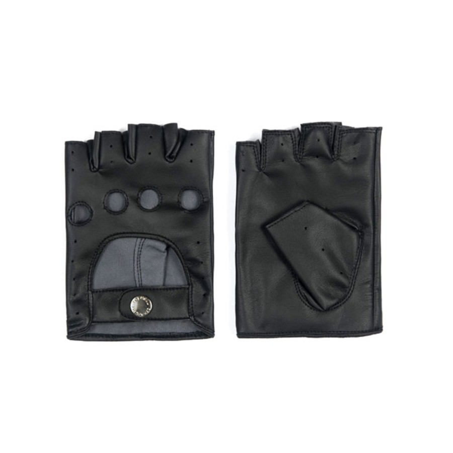 Men Straight To Hell Apparel Gloves | Vegan Bullitt Fingerless - Faux Leather Gloves