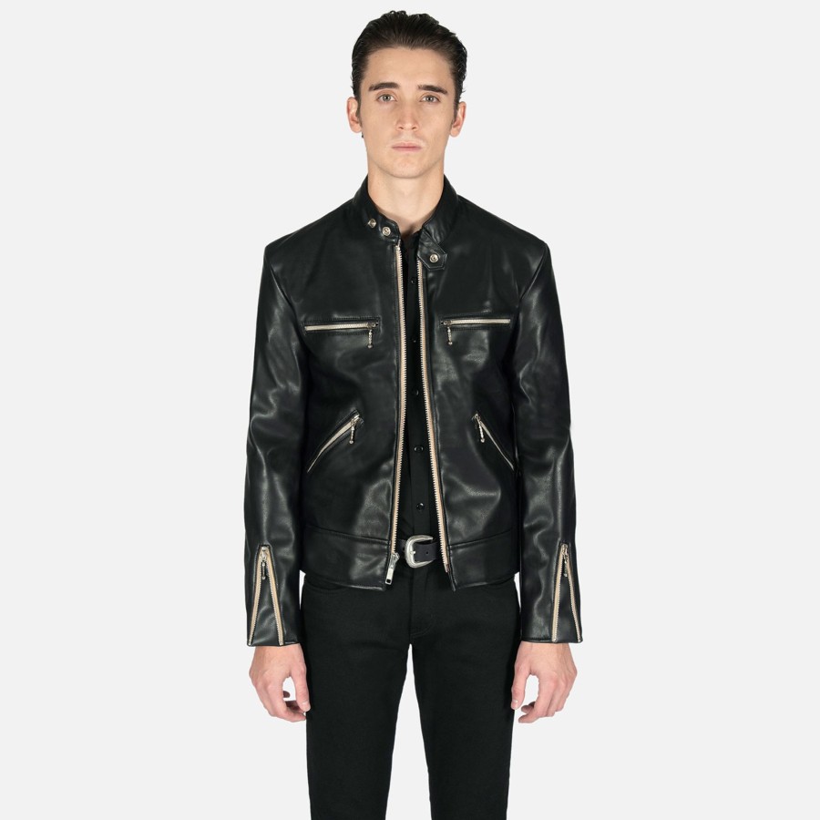 Men Straight To Hell Apparel Vegan Leather Jackets | Vegan Motorway (Size 34S, 34, 36S, 36, 38S, 38, 40, 42, 44, 46, 48, 50, 52, 54)