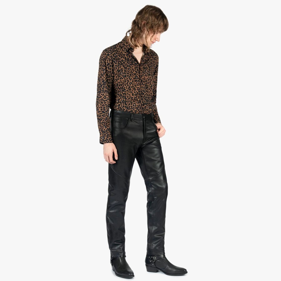 Men Straight To Hell Apparel Pants | Vegan Narrow Eddie - Slim Fit Faux Leather Pants